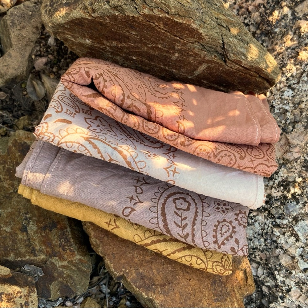 BANDANA Set Hand Dyed Sun Bleached "Sweet Sips" (Set of 4) ⭐️NWT (LAST ONE) - Picture 2 of 11